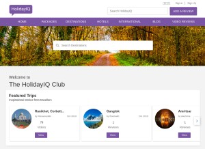 How holidayiq.com looks like on a tablet such as an iPad.