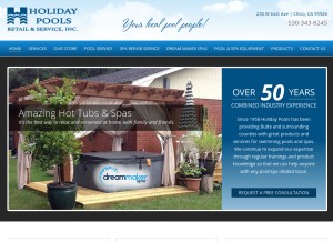 How holidaypools.com looks like on a tablet such as an iPad.