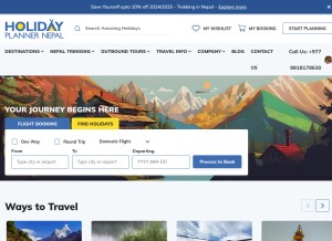 How holidaytoursnepal.com looks like on a tablet such as an iPad.