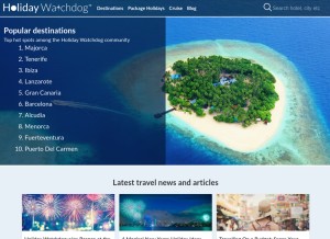 How holidaywatchdog.com looks like on a tablet such as an iPad.