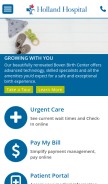How hollandhospital.org looks like on a mobile device such as an iPhone.