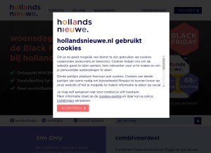 How hollandsnieuwe.nl looks like on a tablet such as an iPad.