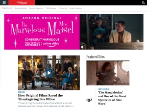 How hollywoodreporter.com looks like on a tablet such as an iPad.