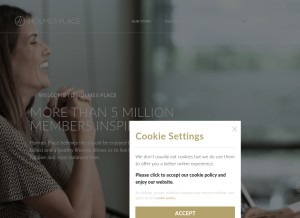 How holmesplace.com looks like on a tablet such as an iPad.