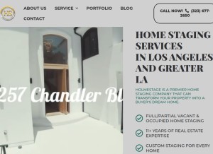How holmestage.com looks like on a tablet such as an iPad.