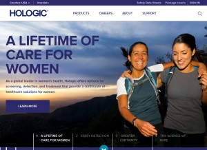 How hologic.com looks like on a tablet such as an iPad.