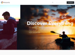 How holonis.com looks like on a tablet such as an iPad.