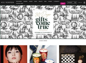 How holtrenfrew.com looks like on a tablet such as an iPad.