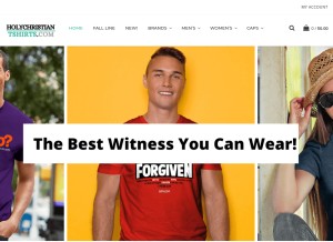 How holychristiantshirts.com looks like on a tablet such as an iPad.