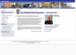 How holyokepd.org looks like on a tablet such as an iPad.