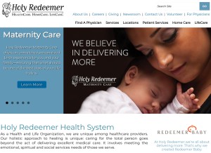 How holyredeemer.com looks like on a tablet such as an iPad.