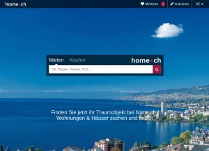 How home.ch looks like on a tablet such as an iPad.