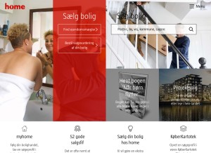 How home.dk looks like on a tablet such as an iPad.