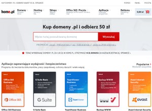 How home.pl looks like on a tablet such as an iPad.