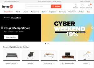 How home24.de looks like on a tablet such as an iPad.