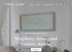 How homeandgallery.com looks like on a tablet such as an iPad.