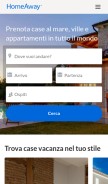 How homeaway.it looks like on a mobile device such as an iPhone.