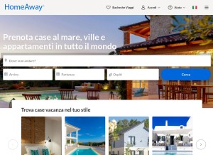 How homeaway.it looks like on a tablet such as an iPad.