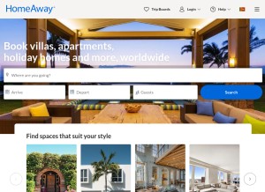 How homeaway.lk looks like on a tablet such as an iPad.