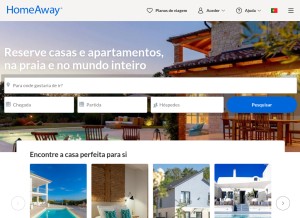 How homeaway.pt looks like on a tablet such as an iPad.