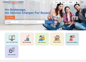 How homebazaar.com looks like on a tablet such as an iPad.