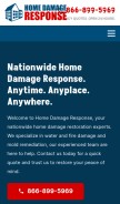How homedamageresponse.com looks like on a mobile device such as an iPhone.