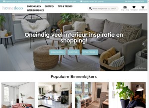 How homedeco.nl looks like on a tablet such as an iPad.