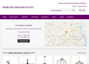 How homedecorandtools.com looks like on a tablet such as an iPad.