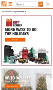 How homedepot.com looks like on a mobile device such as an iPhone.
