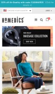 How homedics.com looks like on a mobile device such as an iPhone.