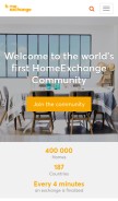 How homeexchange.com looks like on a mobile device such as an iPhone.