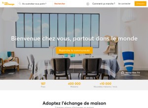 How homeexchange.fr looks like on a tablet such as an iPad.