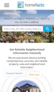How homefacts.com looks like on a mobile device such as an iPhone.