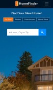 How homefinder.com looks like on a mobile device such as an iPhone.