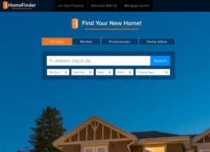 How homefinder.com looks like on a tablet such as an iPad.