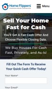 How homeflippers.ca looks like on a mobile device such as an iPhone.