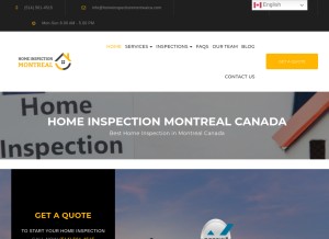 How homeinspectionmontrealca.com looks like on a tablet such as an iPad.