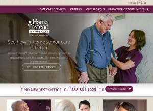 How homeinstead.com looks like on a tablet such as an iPad.