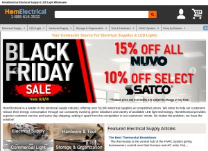 How homelectrical.com looks like on a tablet such as an iPad.