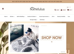 How homelulus.com looks like on a tablet such as an iPad.