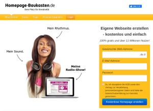 How homepage-baukasten.de looks like on a tablet such as an iPad.