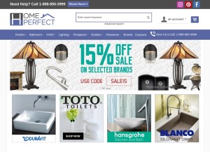 How homeperfect.com looks like on a tablet such as an iPad.