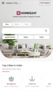 How homes247.in looks like on a mobile device such as an iPhone.