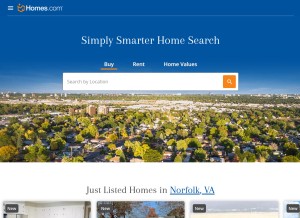 How homesconnect.com looks like on a tablet such as an iPad.