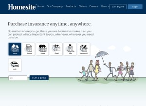 How homesite.com looks like on a tablet such as an iPad.