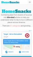 How homesnacks.net looks like on a mobile device such as an iPhone.