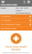 How homestatehealth.com looks like on a mobile device such as an iPhone.