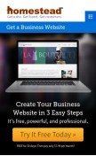 How homestead.com looks like on a mobile device such as an iPhone.