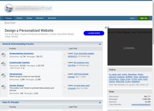 How homesteadingtoday.com looks like on a tablet such as an iPad.