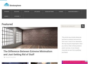 How homestratosphere.com looks like on a tablet such as an iPad.